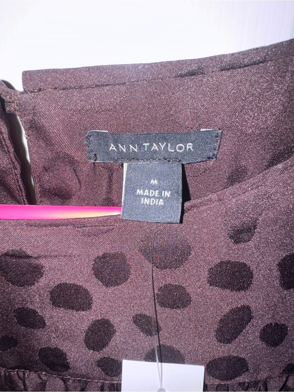Ann Taylor Dark Brown Long Sleeve Belted Dress - Picture 3 of 4